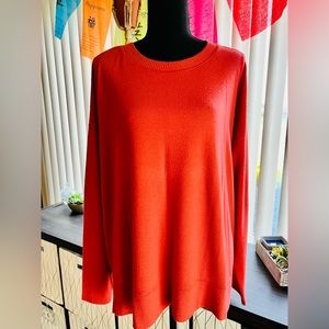 ✨Sold✨Lucky Long Sleeve Sweater in Coral; XL